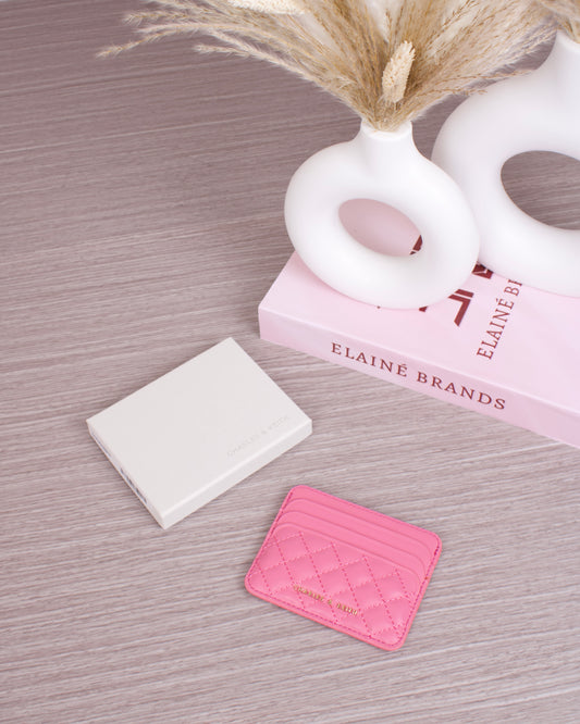 Cleo Quilted Card Holder - Pink