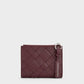 Ivette Woven Top-Zip Small Wallet - Wineberry Red
