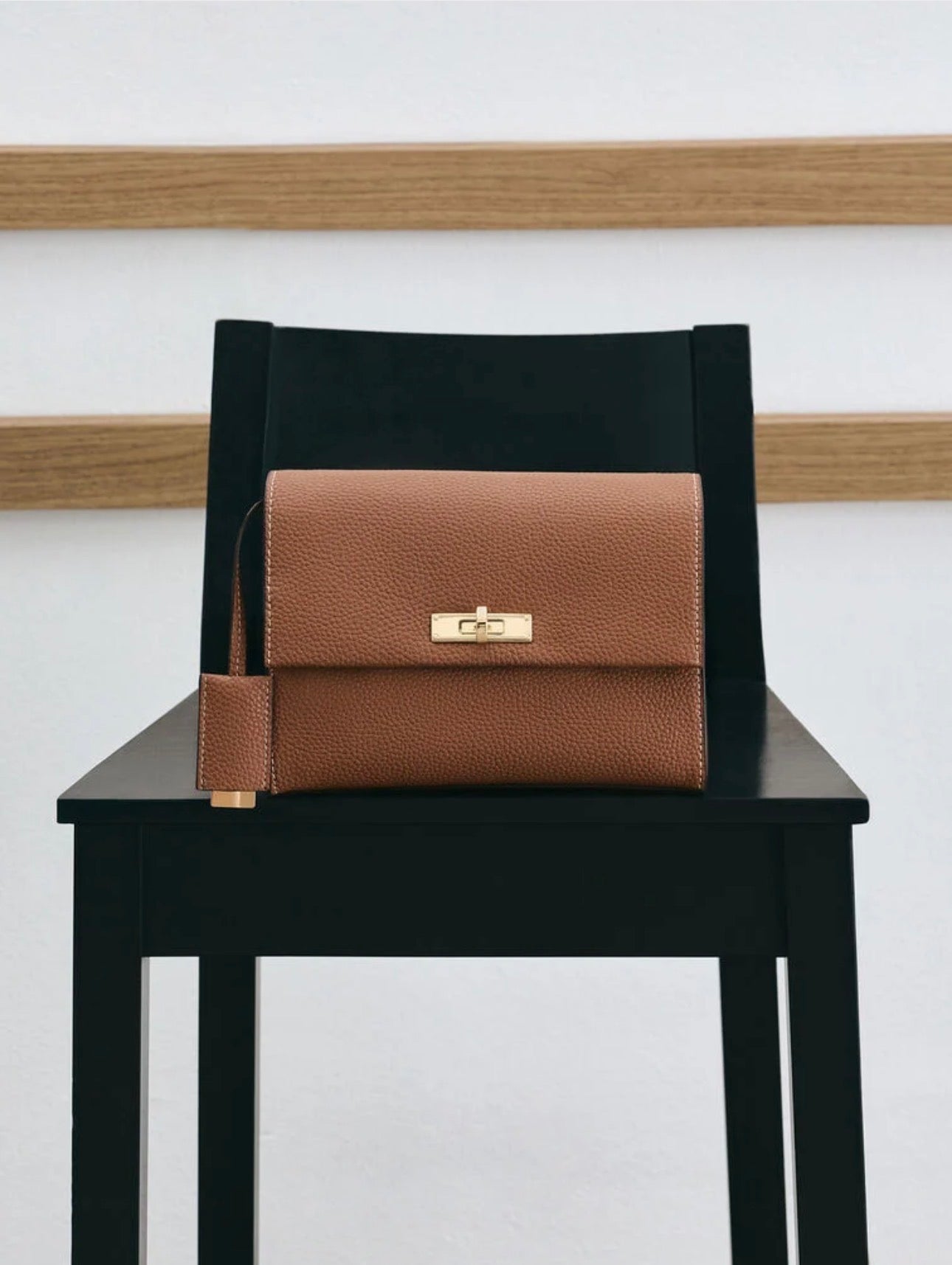 Chance Recycled Leather Turn-Lock Crossbody Bag - Chocolate