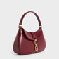 Agatha Chain-Accent Hobo Bag - Burgundy