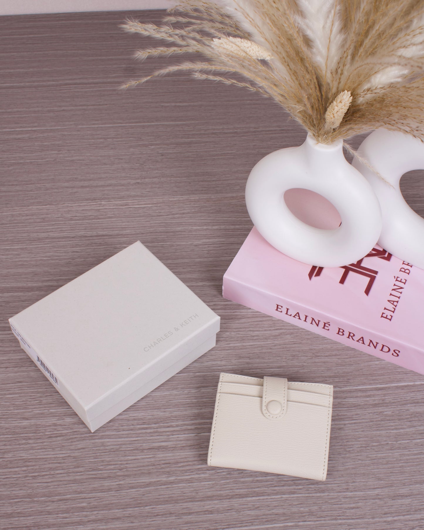 Bliss Snap Button Card Holder - Beige