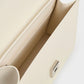 Front Flap Chain Handle Crossbody Bag - Cream