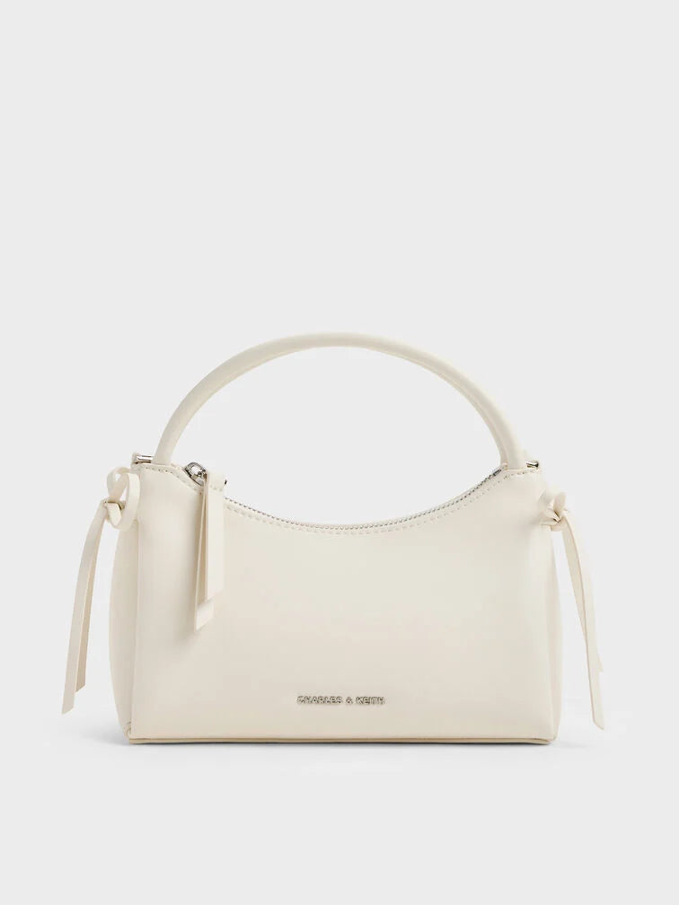 Hazel Bow Top Handle Bag - Cream