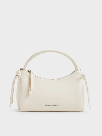 Hazel Bow Top Handle Bag - Cream