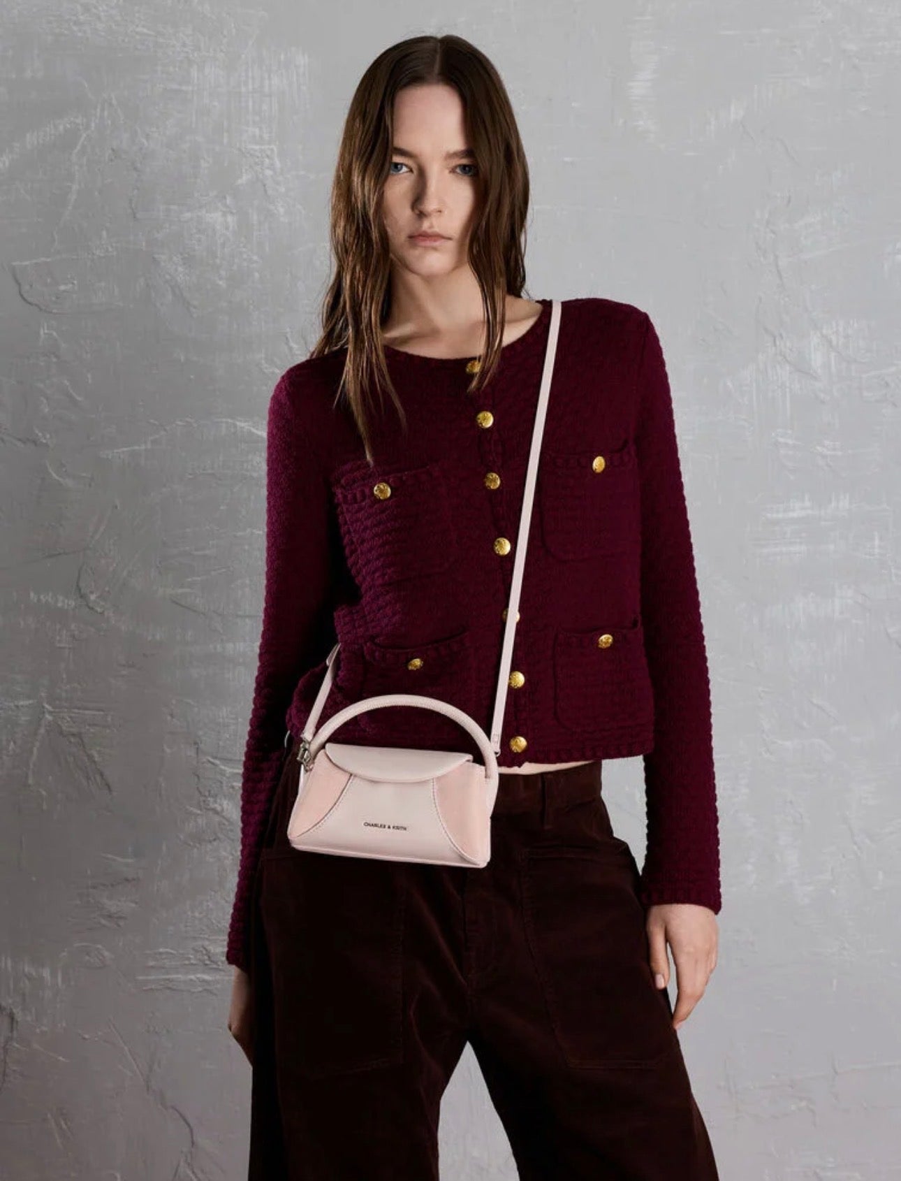 Girls' Nelly Recycled Suede Top Handle Bag - Pink