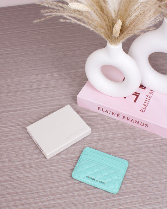 Cleo Quilted Card Holder - Mint Green