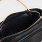 Satin Crystal-Embellished Top Handle Bag - Black