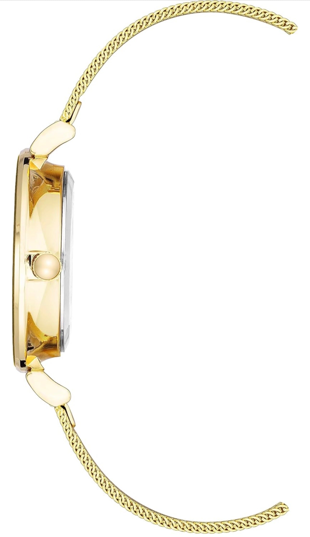 Women's Glitter Accented Mesh Bracelet Watch- Gold