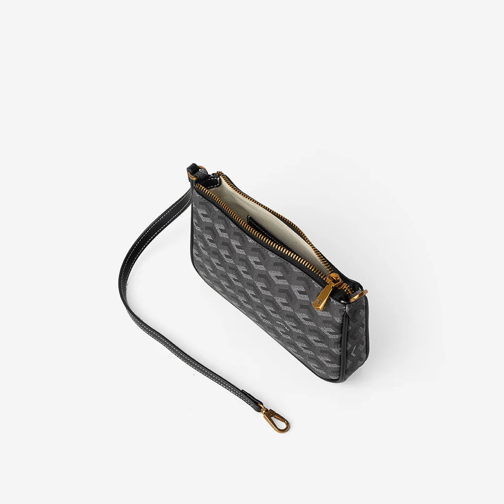 MILO MONOGRAM POUCH- Black