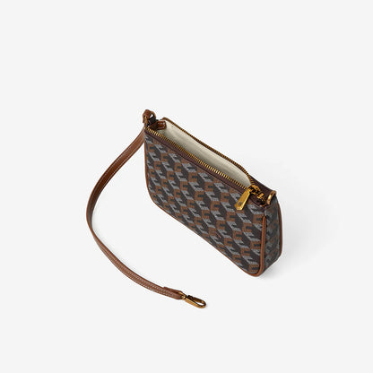 MILO MONOGRAM POUCH- Walnut Brown