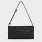 Ivette Woven Elongated Shoulder Bag - Noir