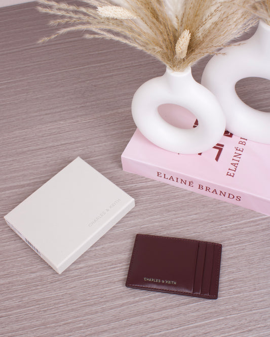 Ivette Woven Card Holder - Wineberry Red