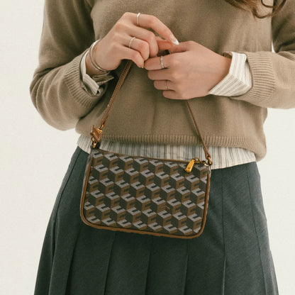 MILO MONOGRAM POUCH- Walnut Brown