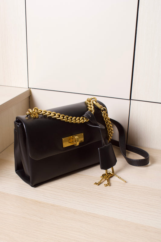 Mini Kerry Chain-Handle Crossbody Bag - Black