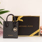 Mercer Extra-Small Logo and Leather Crossbody Bag- BLACK