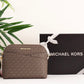 Jet Set Travel Medium Logo Dome Crossbody Bag - BROWN