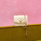Cressida Quilted Top Handle Bag - Cream
