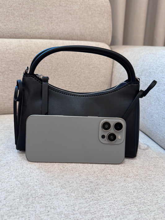 Hazel Bow Top Handle Bag - Noir