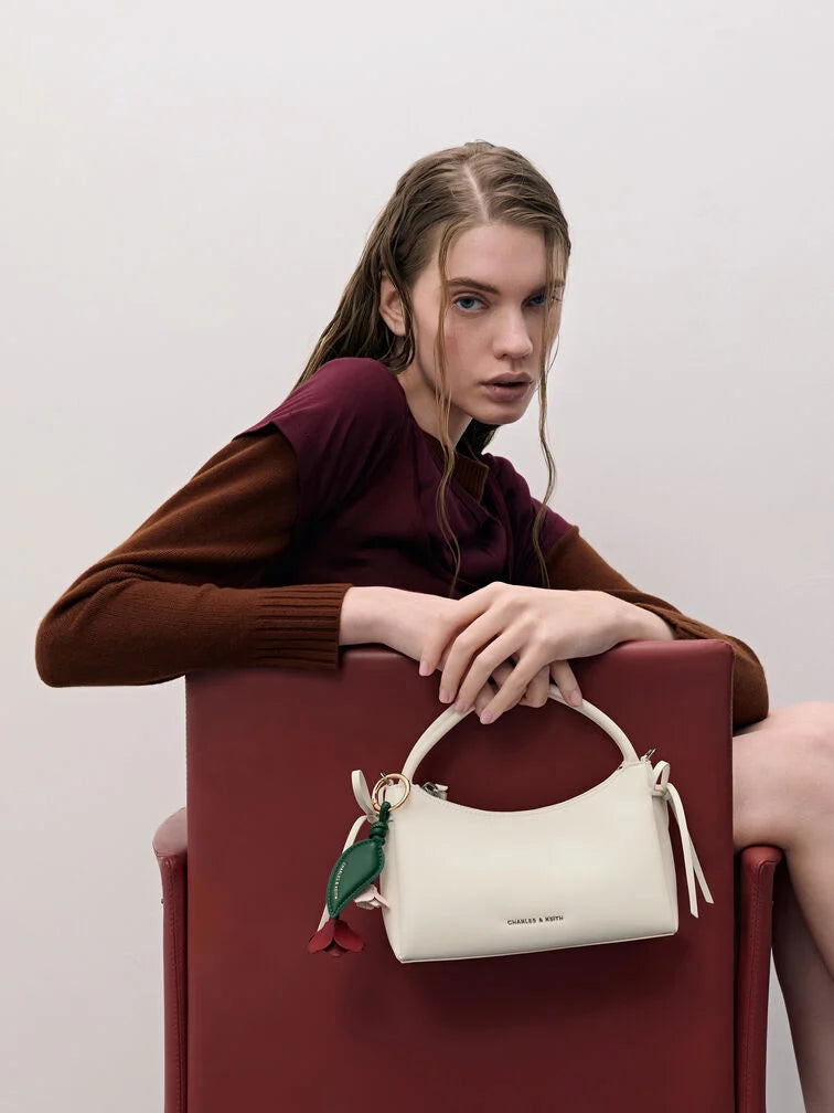 Hazel Bow Top Handle Bag - Cream