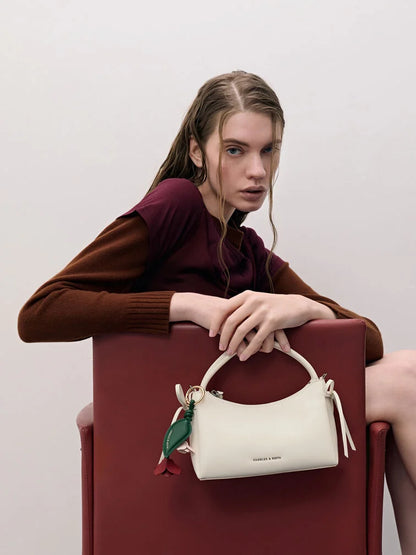 Hazel Bow Top Handle Bag - Cream