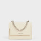 Front Flap Chain Handle Crossbody Bag - Cream