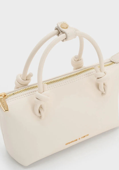 Sammie Knotted-Handle Tote Bag - Cream