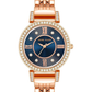 Women's Premium Crystal Accented Bracelet Watch Rose Gold/Blue
