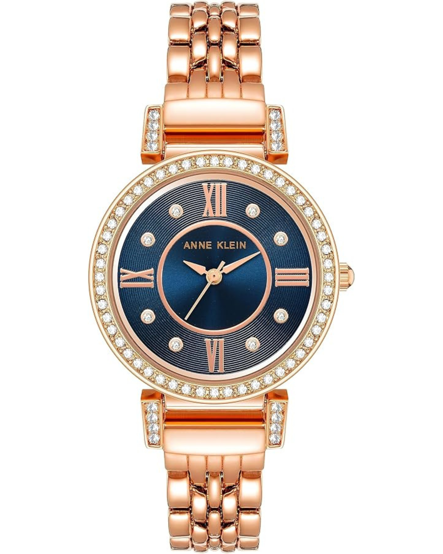 Women's Premium Crystal Accented Bracelet Watch Rose Gold/Blue