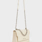 Front Flap Chain Handle Crossbody Bag - Cream