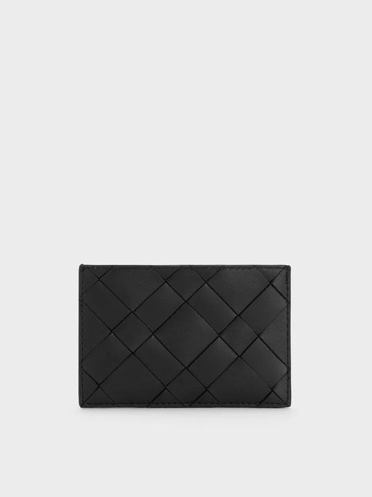 Ivette Woven Card Holder - Noir