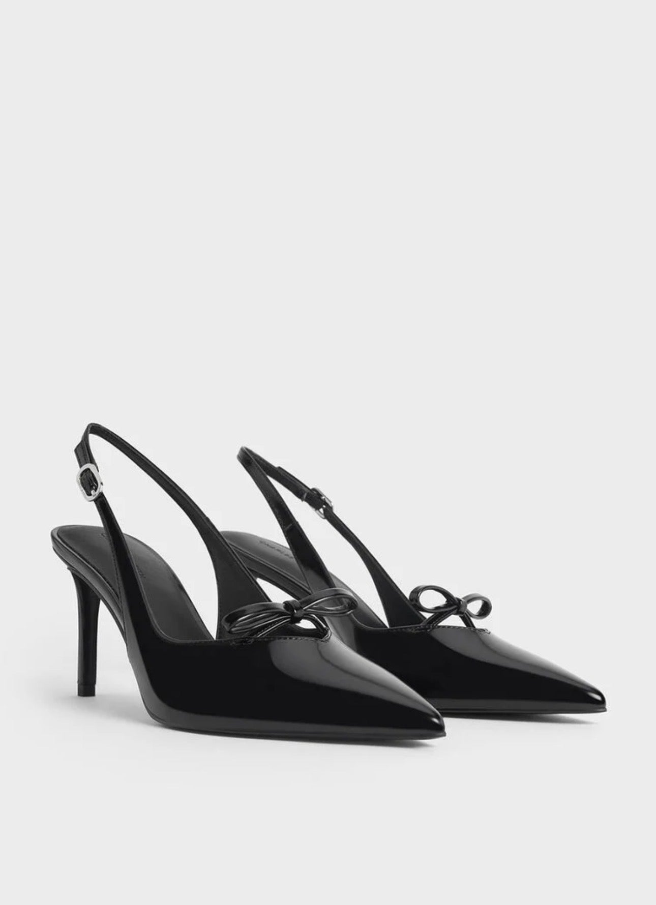 Bow Slingback Pumps - Black Box