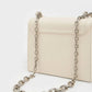 Front Flap Chain Handle Crossbody Bag - Cream