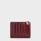 Donna Crinkle-Effect Panelled Top-Zip Wallet - Burgundy