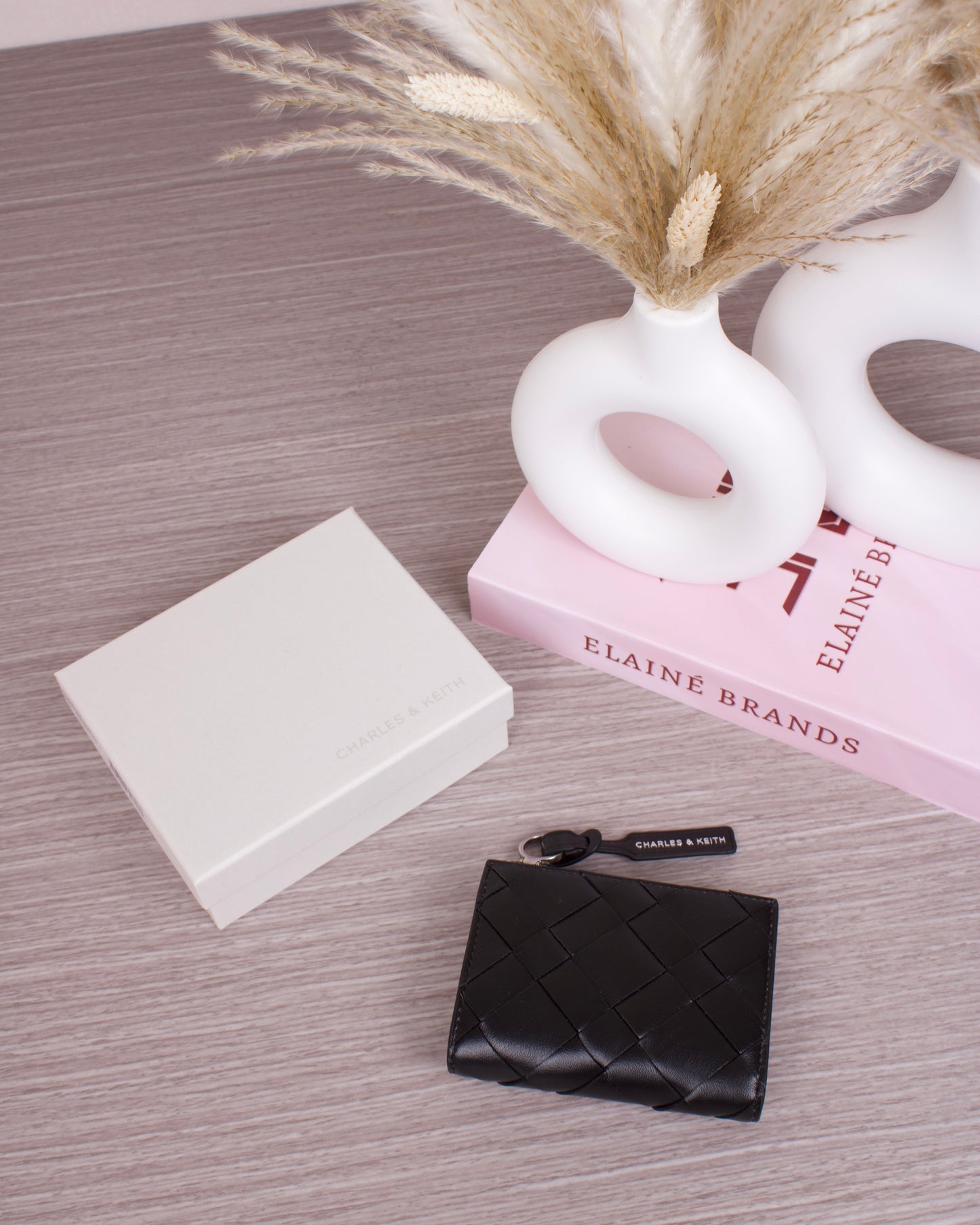 Ivette Woven Top-Zip Small Wallet - Noir