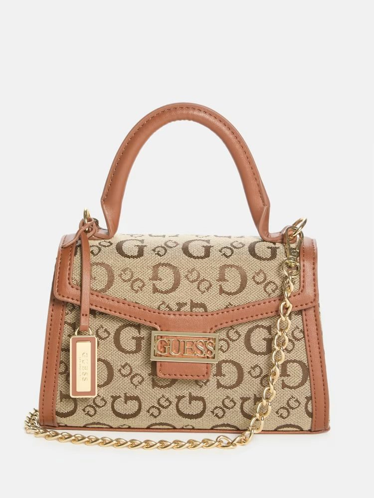 Sabrina Top-Handle Mini Bag- Brown