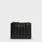 Donna Crinkle-Effect Panelled Top-Zip Wallet - Black