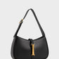 Cesia Metallic Accent Shoulder Bag - Black