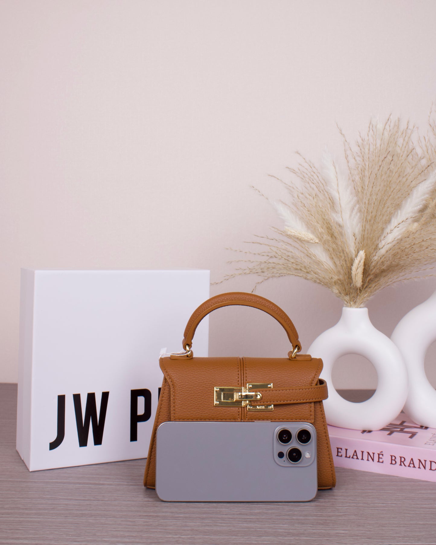 Elise Top Handle Bag - Brown