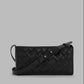 Ivette Woven Elongated Shoulder Bag - Noir