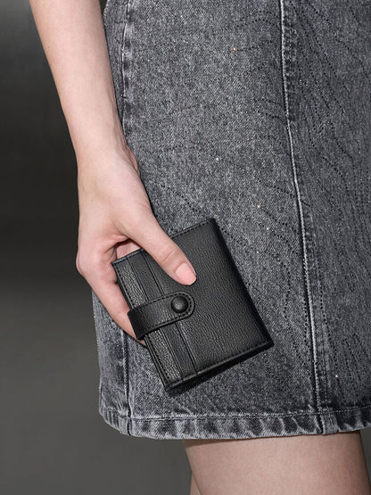 Bliss Snap Button Card Holder - Noir