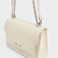 Front Flap Chain Handle Crossbody Bag - Cream