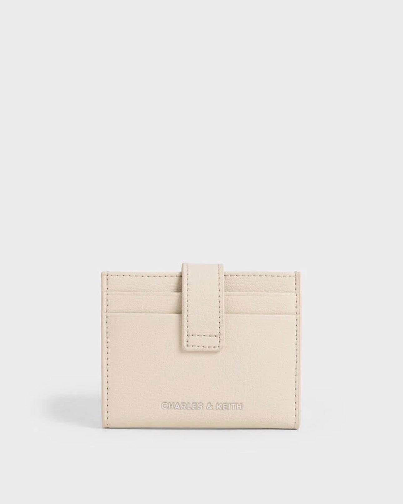 Bliss Snap Button Card Holder - Beige