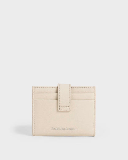 Bliss Snap Button Card Holder - Beige