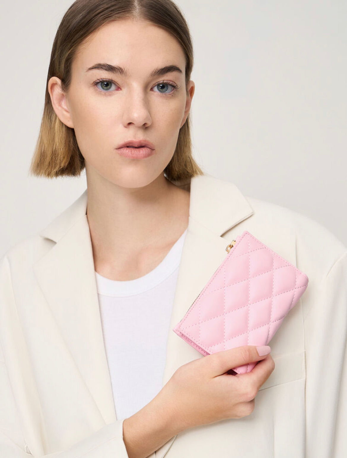 Lillie Quilted Mini Wallet - Pink