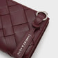 Ivette Woven Top-Zip Small Wallet - Wineberry Red