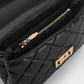 Alva Quilted Top Handle Bag - Black