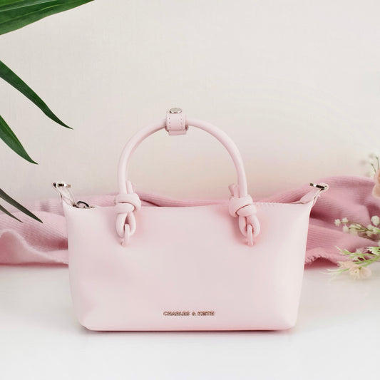 Sammie Knotted-Handle Tote Bag - Cotton Candy Pink