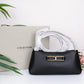 Gabine Leather Trapeze Shoulder Bag - Black