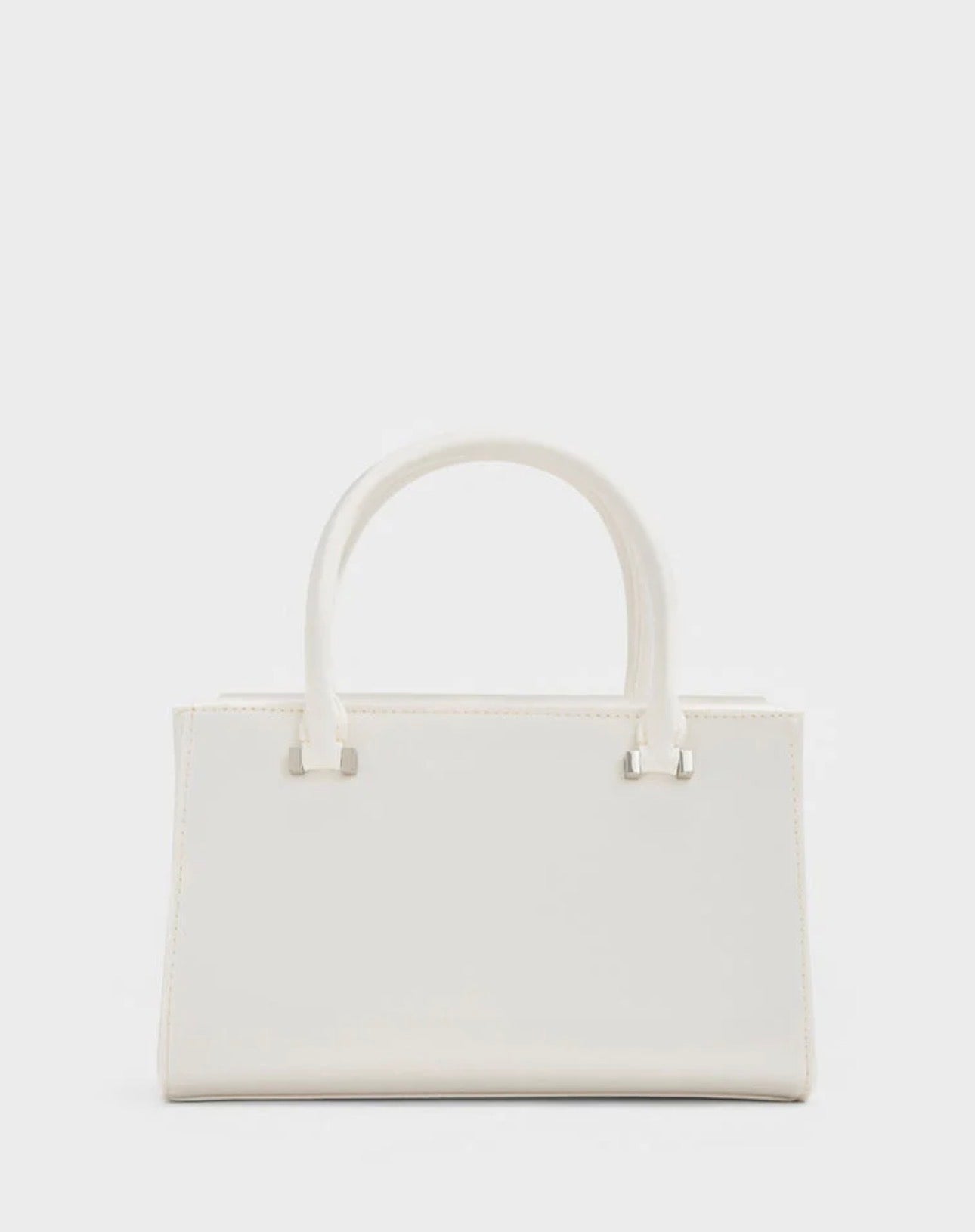 Satin Boxy Tote Bag - White