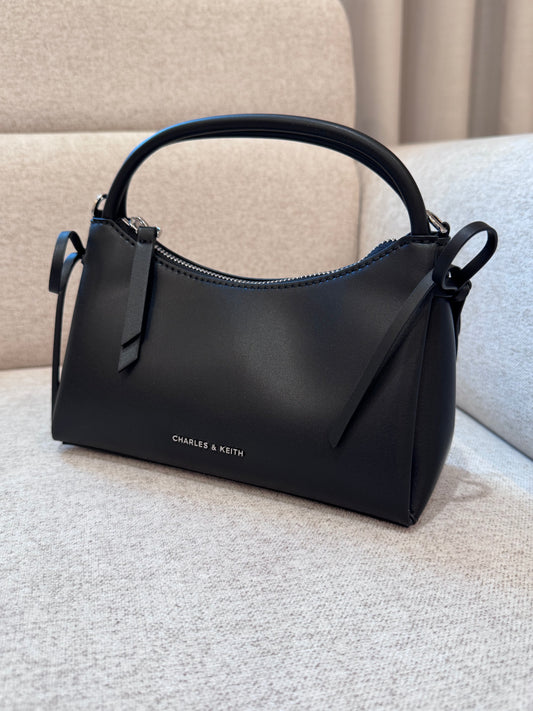 Hazel Bow Top Handle Bag - Noir